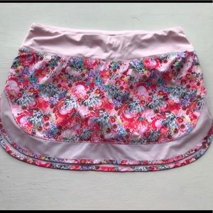 Lululemon Pink Flowabunga Hotty Hot Skirt